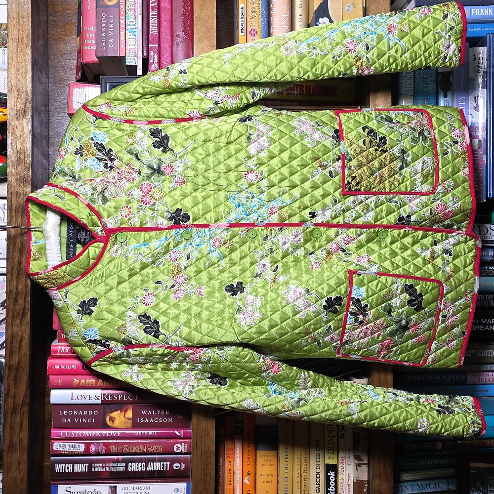 Anne Carson 100% Silk Quilted Jacket, Size Large - Picture 4 of 13